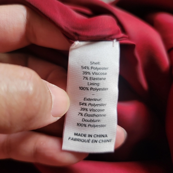 cinq a sept Piper Dress In Pomegranate Red Ruffle Front Slit Asymmetrical Midi 4 - Picture 9 of 11